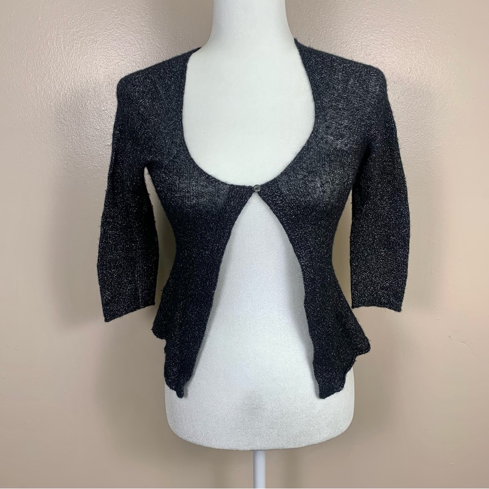 Roberto Collina Per Ships Italy Cashmere Cardigan Bolero Metallic Knit